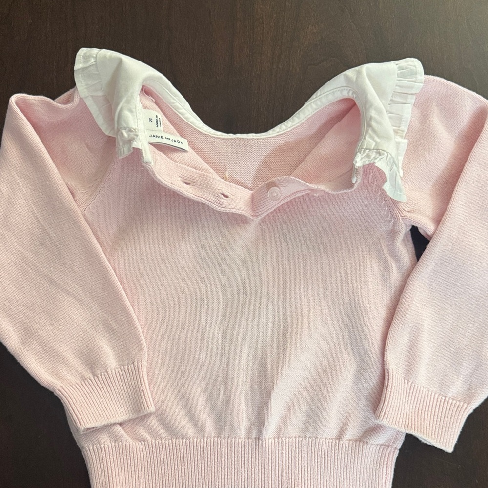 Janie and Jack Pink Sweater with Bunny Design - Picture 6 of 9